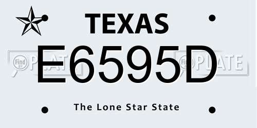 E6595D Texas License Plate
