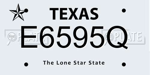 E6595Q Texas License Plate