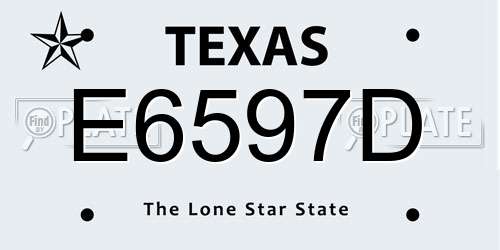 E6597D Texas License Plate