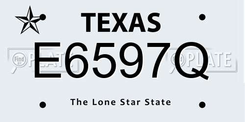 E6597Q Texas License Plate