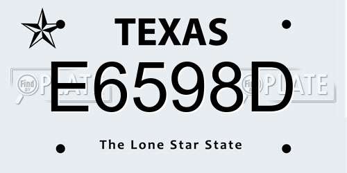 E6598D Texas License Plate