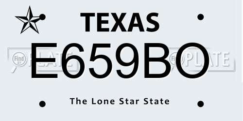E659BO Texas License Plate