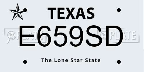 E659SD Texas License Plate