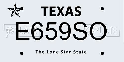 E659SO Texas License Plate