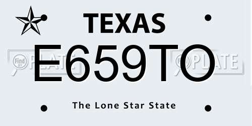 E659TO Texas License Plate