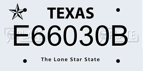 E66030B Texas License Plate