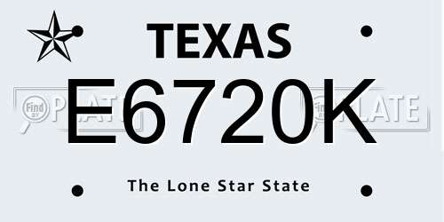 E6720K Texas License Plate