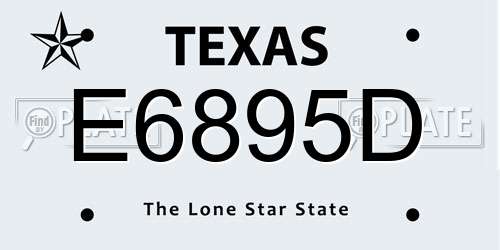 E6895D Texas License Plate