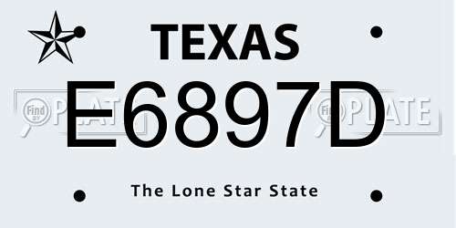 E6897D Texas License Plate
