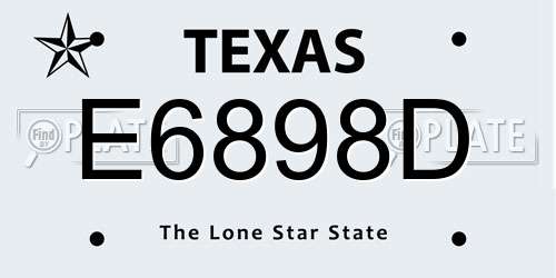 E6898D Texas License Plate
