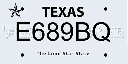 E689BQ Texas License Plate