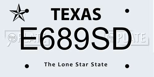 E689SD Texas License Plate