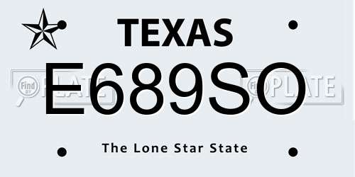 E689SO Texas License Plate