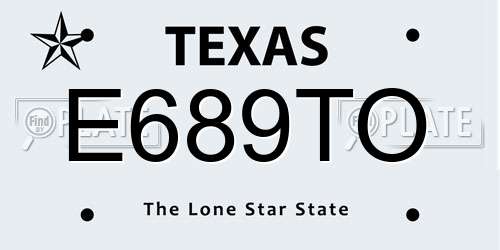 E689TO Texas License Plate