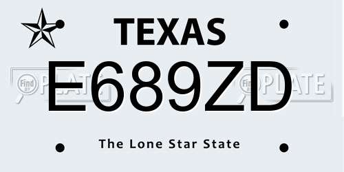 E689ZD Texas License Plate