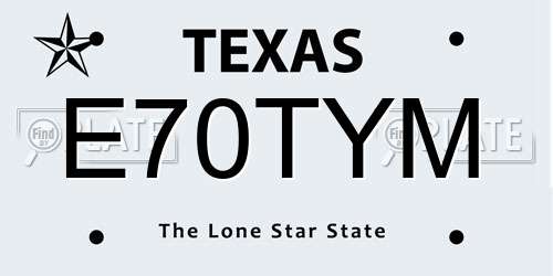 E70TYM Texas License Plate