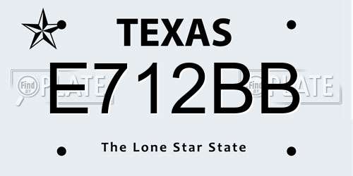 E712BB Texas License Plate