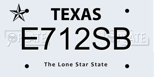 E712SB Texas License Plate