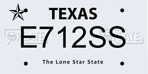 E712SS Texas License Plate