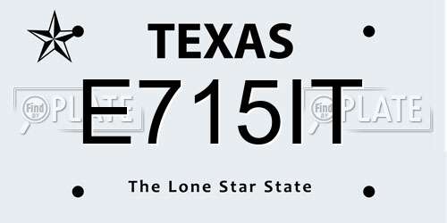 E715IT Texas License Plate