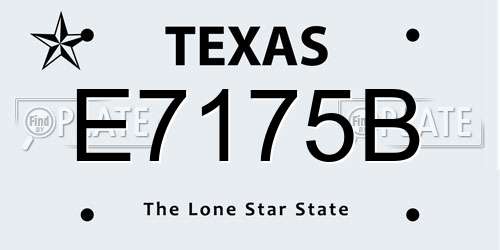 E7175B Texas License Plate