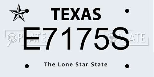 E7175S Texas License Plate