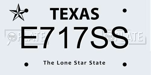 E717SS Texas License Plate
