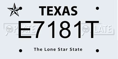 E7181T Texas License Plate