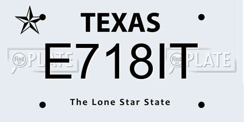 E718IT Texas License Plate