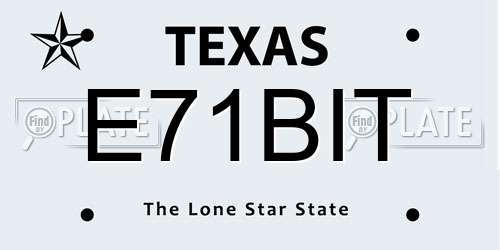 E71BIT Texas License Plate