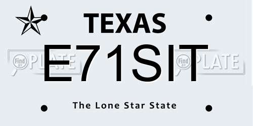 E71SIT Texas License Plate