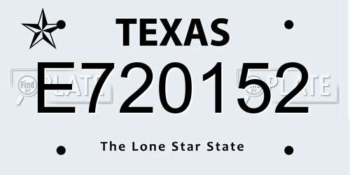 E720152 Texas License Plate
