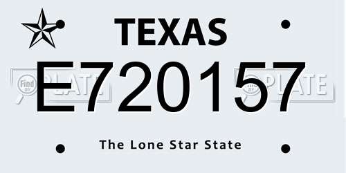 E720157 Texas License Plate