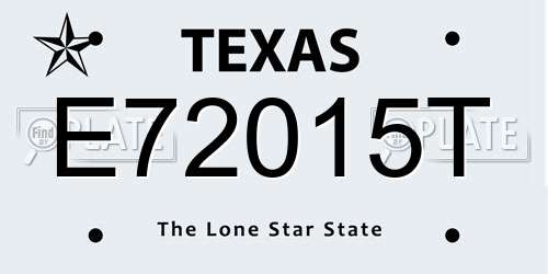 E72015T Texas License Plate