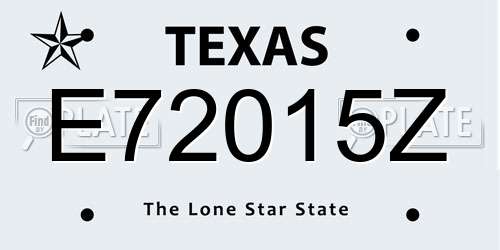 E72015Z Texas License Plate