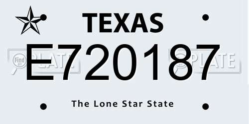 E720187 Texas License Plate