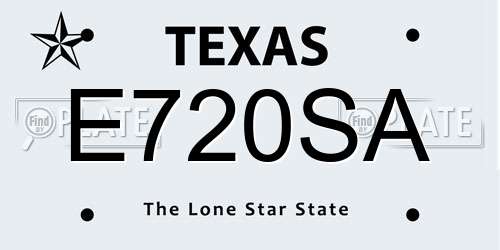 E720SA Texas License Plate