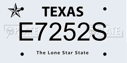 E7252S Texas License Plate