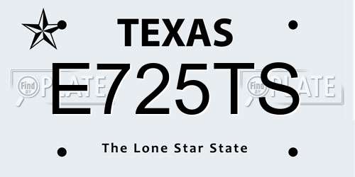 E725TS Texas License Plate