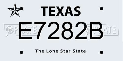 E7282B Texas License Plate