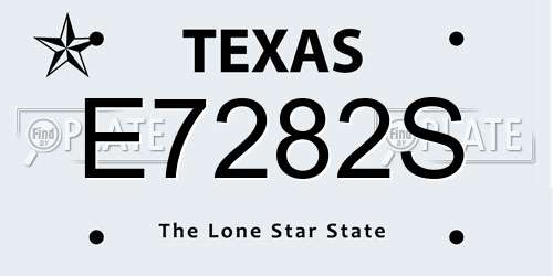 E7282S Texas License Plate