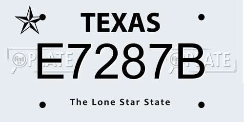 E7287B Texas License Plate