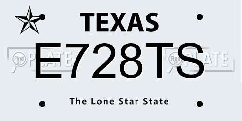 E728TS Texas License Plate
