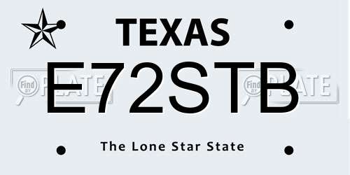 E72STB Texas License Plate