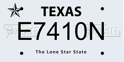 E7410N Texas License Plate