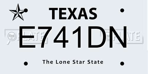 E741DN Texas License Plate