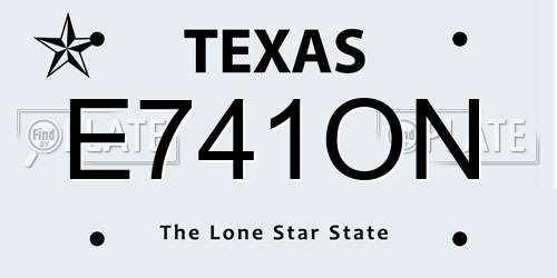 E741ON Texas License Plate