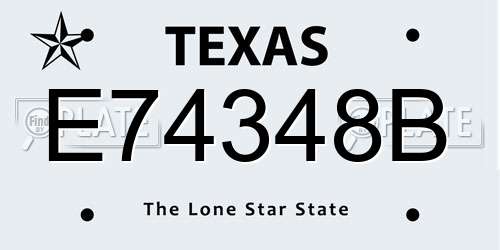E74348B Texas License Plate