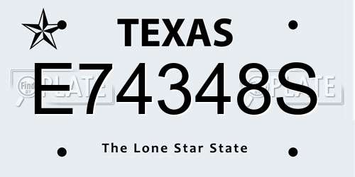 E74348S Texas License Plate