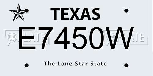 E7450W Texas License Plate
